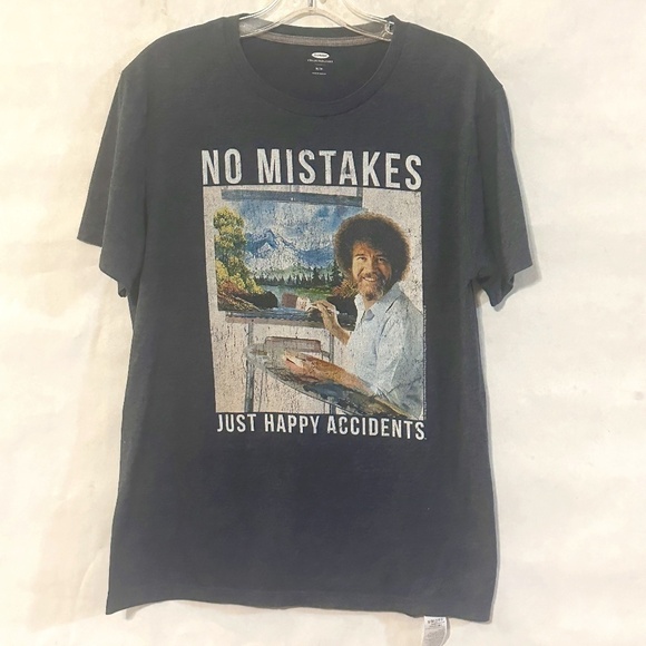 Old Navy Bob Ross Paint Painting Short Sleeve T Shirt Tee - Picture 1 of 6